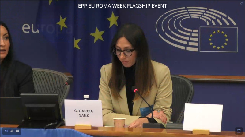 Carolina García Sanz invitada por el CEPS al cierre del proyecto CHACHIPEN en el Parlamento Europeo (Bruselas 25 abril 2023)