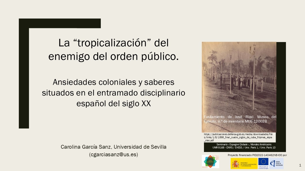 (DES)RACIALHIST participa en el seminario «Histoire globale de l’Espagne, XIXe-XXe siècles» a través de la aportación de Carolina García Sanz. 18/10/2024