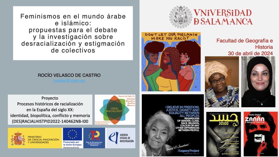 Feminismos en el mundo árabe e islámico. Rocío Velasco de Castro en la USAL 30/04/24